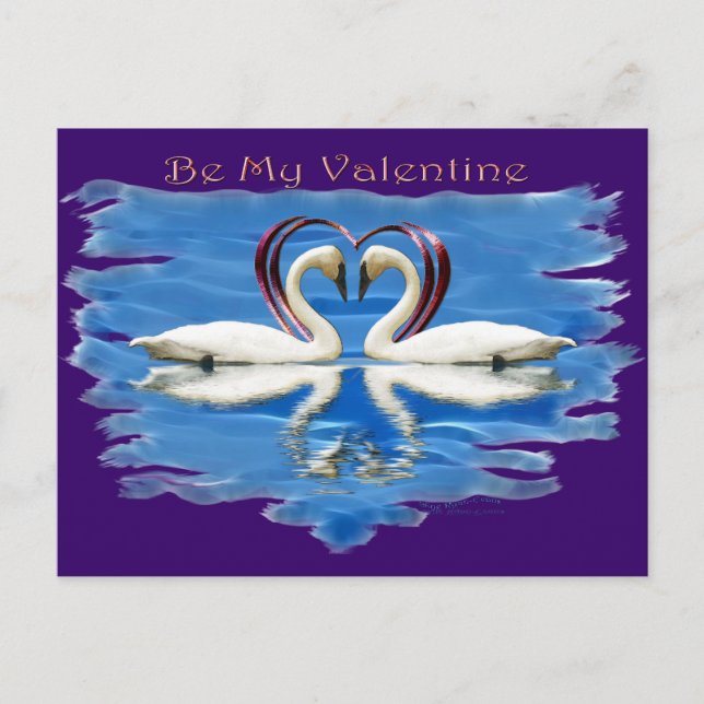 Valentine Swan Collection Feiertagspostkarte (Vorderseite)