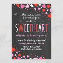 Valentine Sweetheart Anniversaire Fête Invitation