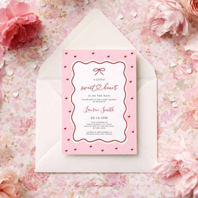 Valentine Sweetheart Baby Shower Einladung (Von Creator hochgeladen)