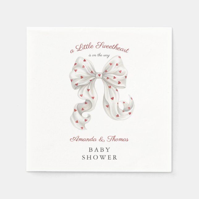 Valentine Sweetheart Baby Shower Serviette (Vorderseite)
