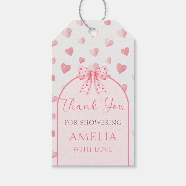Valentine Sweetheart Baby Showmarke Geschenkanhänger (Vorderseite)