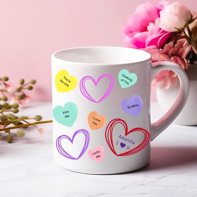 Valentine Sweetheart Candy Phrases Tasse (Von Creator hochgeladen)