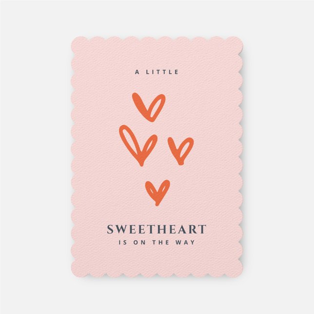 Valentine Sweetheart Girl Baby Shower Einladung (Von Creator hochgeladen)