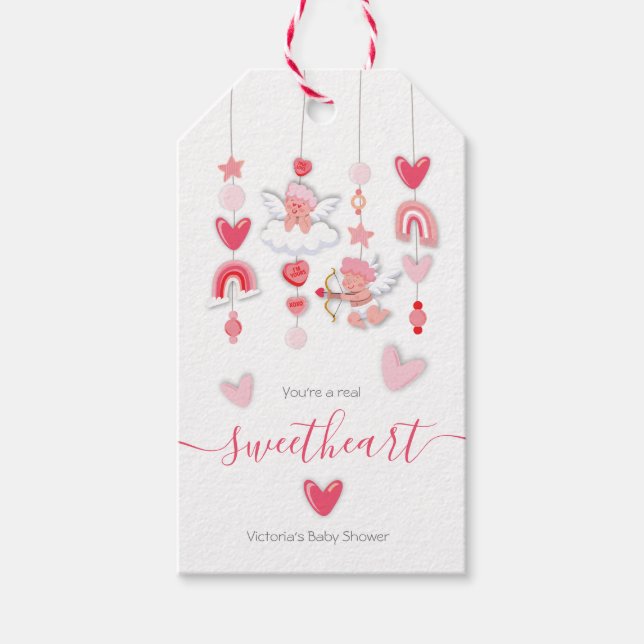 Valentine Sweetheart Mobile Baby Shower Geschenkanhänger (Vorderseite)