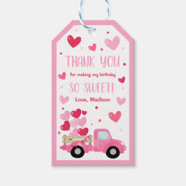 Valentine Sweetheart Pink Truck 1. Geburtstag Part Geschenkanhänger