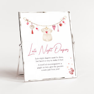 Valentine Sweetheart Spate Night Diapers Poster
