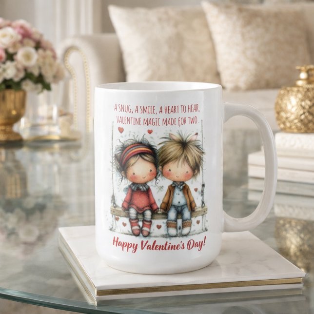 Valentine Swing Kids Illustration  Kaffeetasse (Von Creator hochgeladen)