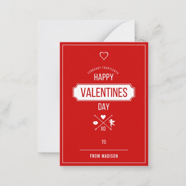 Valentine Symbols Klasse Valentine Karte 100pk (Vorderseite)