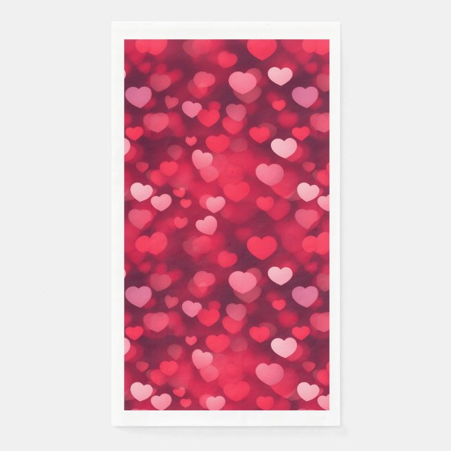 Valentine Tagesherzen Hintergrund Serviette (Vorderseite)