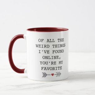 Valentine Tasse für Paare, die sich online treffen