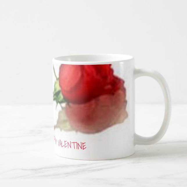Valentine Tasse mit Single Rose (Rechts)