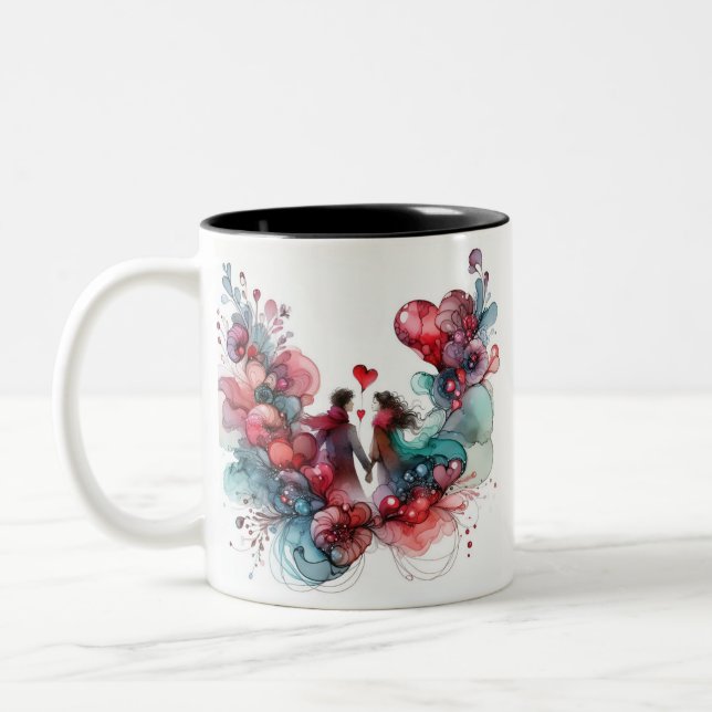 Valentine-Tasse Zweifarbige Tasse (Links)
