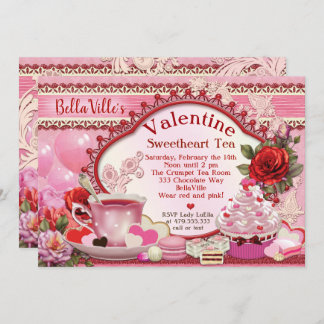 Valentine Tea Party Einladungen