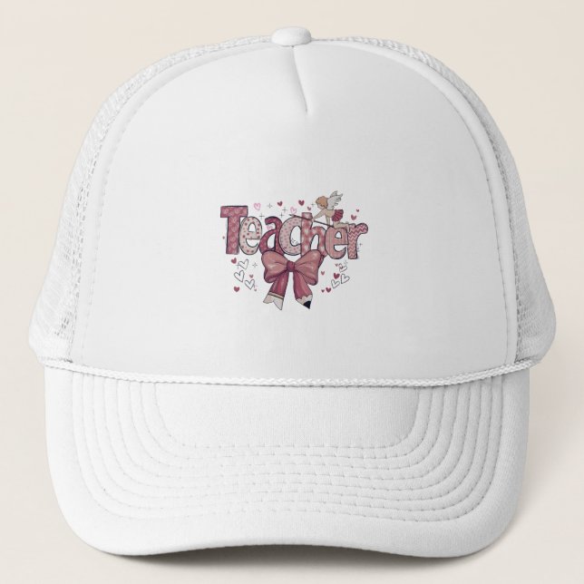 Valentine Teacher Baseball & Trucker Hat - Coquett Truckerkappe (Vorderseite)