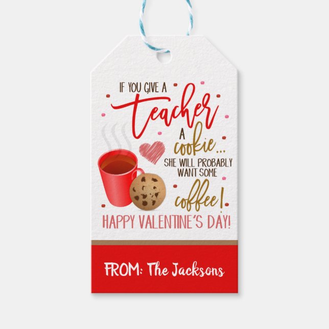 Valentine Teacher-Geschenk Tag Geschenkanhänger (Vorderseite)