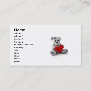 Valentine Teddy Bear Carte de visite
