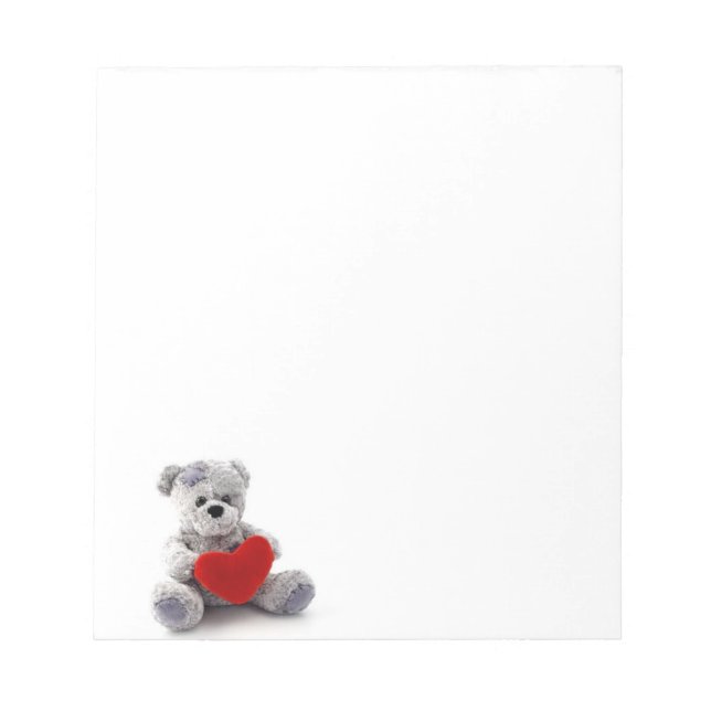 Valentine Teddy Bear Notepad Notizblock (Vorderseite)