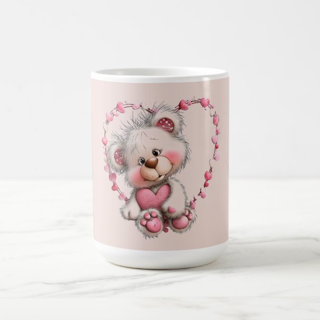 Valentine Teddy in Heart Frame Kaffeetasse (Mittel)