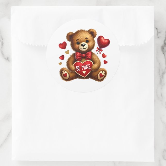 Valentine Teddy Stickers (Sac)