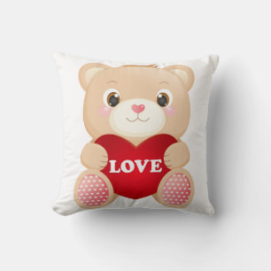 Valentine Teddy Throw Pillow Kissen
