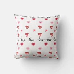 Valentine Throw Pillow love text Kissen