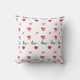 Valentine Throw Pillow love text Kissen