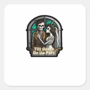 Valentine Till Death Do Us Part Romantischer Stil Quadratischer Aufkleber