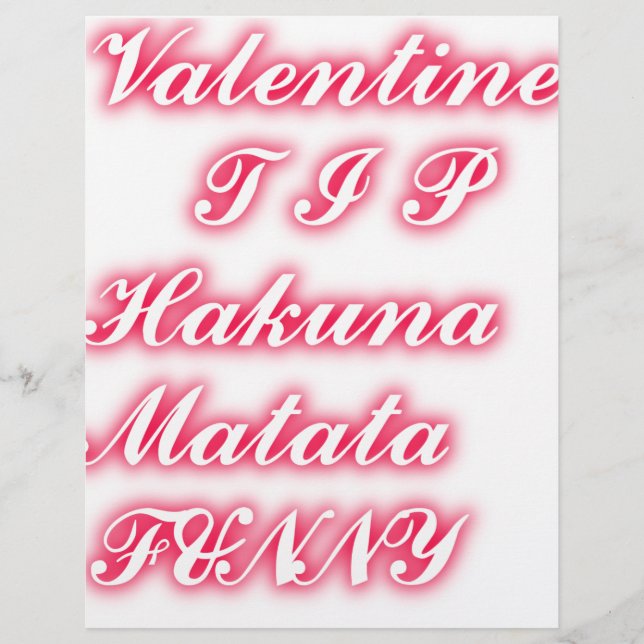 Valentine Tipp: Hakuna Matata Funny Text Art Print (Vorderseite)