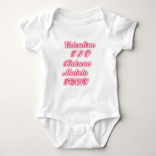 Valentine Tipp: Hakuna Matata Funny Text Art Print Baby Strampler (Vorderseite)