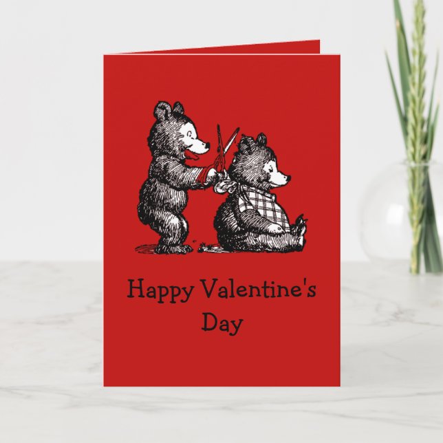 Valentine to Beary Nice Friseur Dankeskarte (Vorderseite)