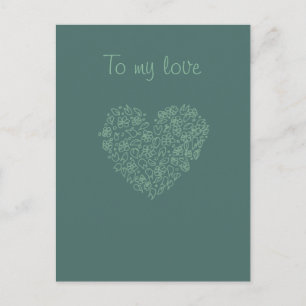 Valentine To My Love Heart Drawing Feiertagspostkarte