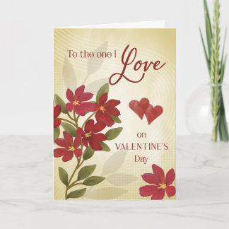Valentine to the one I Love Red Floral Collage Karte
