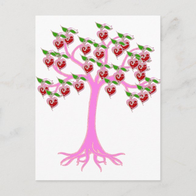 Valentine Tree Feiertagspostkarte (Vorderseite)