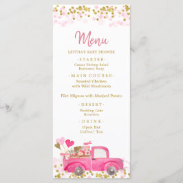 Valentine Truck Sweetheart Baby Showmenü Menükarte