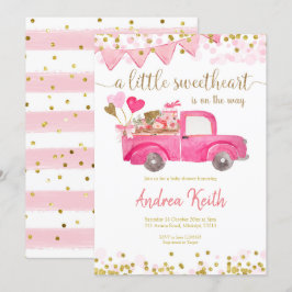 Valentine Truck Sweetheart Babydusche Einladung