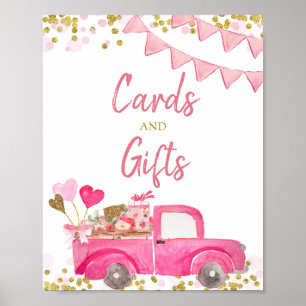 Valentine Truck Sweetheart Cards und Giftzeichen Poster