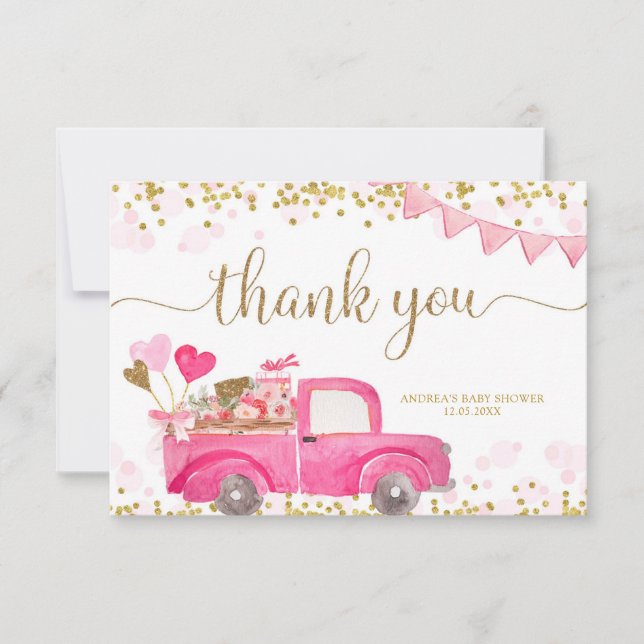 Valentine Truck Sweetheart Dankeschön Karte (Vorderseite)