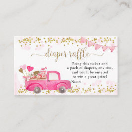 Valentine Truck Sweetheart Diaper Raffle Begleitkarte