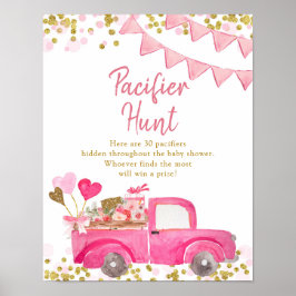 Valentine Truck Sweetheart Schnuller Hunt Poster