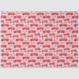 Valentine Trucks auf rosa Seidenpapier