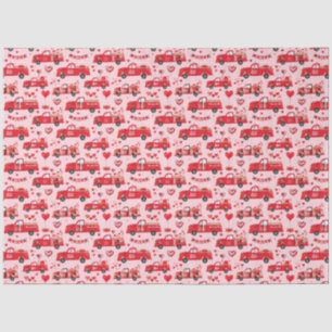 Valentine Trucks auf rosa Seidenpapier