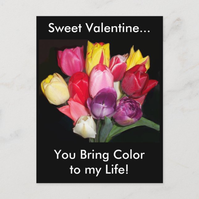 Valentine Tulips Postkarte (Vorderseite)