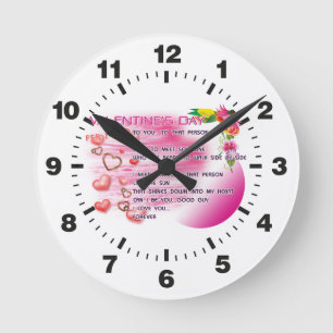 Valentine-Uhr-ENG-1-12 Runde Wanduhr