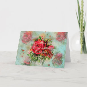 Valentine und Rose - Grußkarte Feiertagskarte