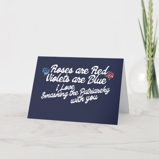 Valentine Valentine Gedicht Valentinstag Feminismu Karte (Vorderseite)