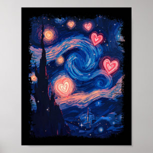 Valentine Van Gogh Sternennacht Herz Passende Cou Poster