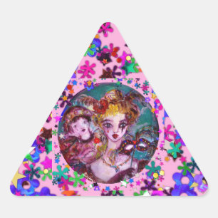 VALENTINE VENEZIANISCH MASQUERADE CONFETTI DREIECKIGER AUFKLEBER