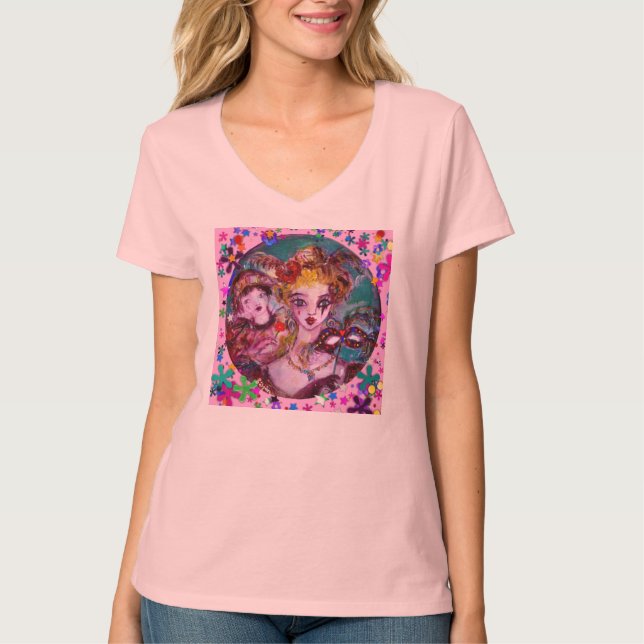 VALENTINE VENEZIANISCH MASQUERADE MASCHINE T-Shirt (Vorderseite)
