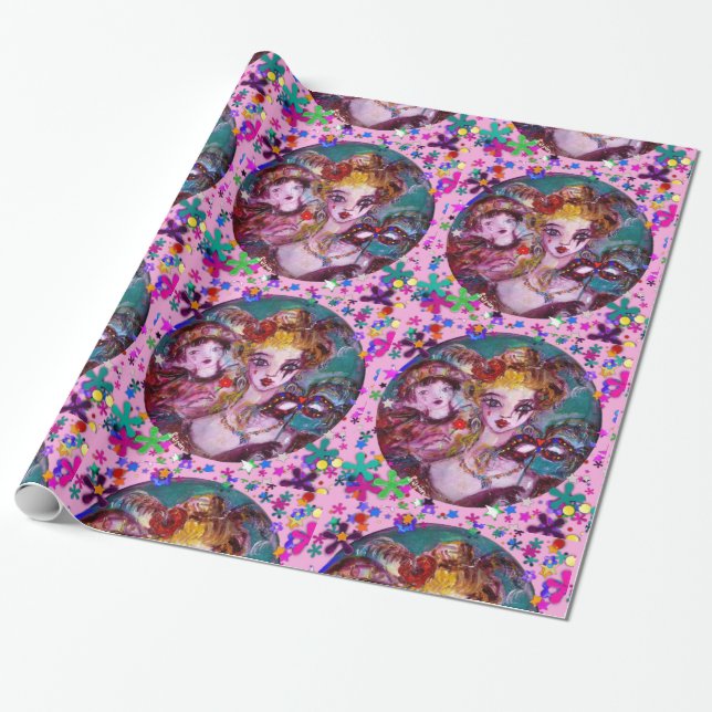 VALENTINE VENEZIANISCH MASQUERADE MASCHINE UND CON GESCHENKPAPIER (Ungerollt)