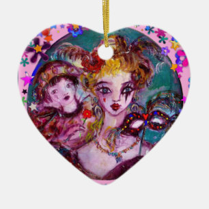 VALENTINE VENEZIANISCH MASQUERADE MASCHINE UND CON KERAMIK ORNAMENT